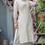 Beige Striped Cotton Embroidered Kurta Pant Set