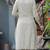 Beige Striped Cotton Embroidered Kurta Pant Set
