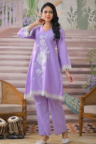 Bali lily applique cotton co-ord set