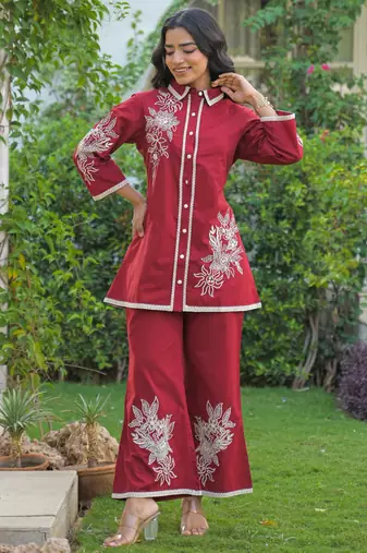 Bhoomi jam embroidery cotton co-ord set