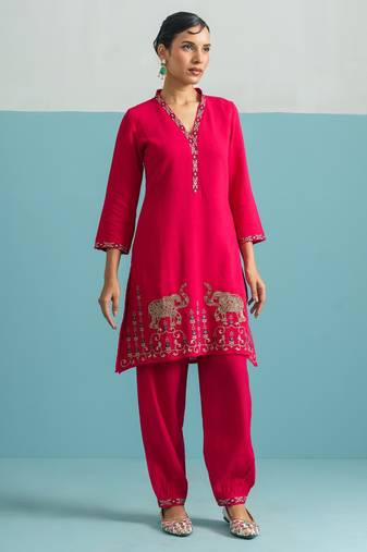 Parikrama rose handwork co-ord set