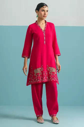 Parikrama rose handwork co-ord set