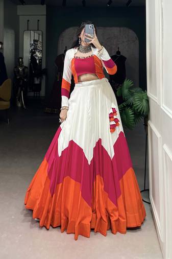 Pure Rayon Plain Chaniya Choli With Lightweight Twirl-Ready Flair for Navratri