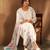 Bushra dove white embroidered viscose rayon kurta sets