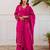 Kabool hotpink pink embroidered cotton blend kurta sets