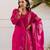 Kabool hotpink pink embroidered cotton blend kurta sets