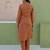 Viva toffee beige embroidered cotton kurta sets