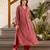 Kabool cardinal red printed cotton kurta sets