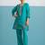 Parikrama peacock light teal embroidered chanderi kurta sets