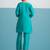 Parikrama peacock light teal embroidered chanderi kurta sets