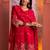Parikrama scarlet red embroidered chanderi kurta sets