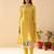 Albeli lemon dark yellow plain crepe kurta sets