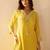 Albeli lemon dark yellow plain crepe kurta sets