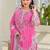 Vastramaya miller pink printed cotton kurta sets