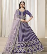 Embroidered Purple Art Silk Designer Lehenga Choli