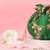 Green silk embroidered potli bag