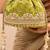 Green silk embroidered potli bag