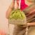 Green silk embroidered potli bag