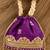 Purple silk embroidered potli bag