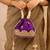 Purple silk embroidered potli bag
