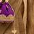 Purple silk embroidered potli bag