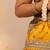 Yellow silk embroidered potli bag