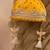 Yellow silk embroidered potli bag