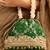 Green silk embroidered potli bag