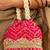 Pink silk embroidered potli bag