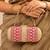 Pink silk embroidered clutch