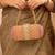 Orange silk embroidered clutch