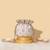 Beige silk embroidered potli bag