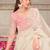 ivory pink embroidered saree