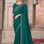 peacock green embroidered saree