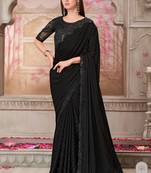 black sequin embroidered saree