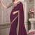 wine embroidered party wear saree