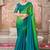 green and blue embroidered saree