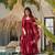 Maroon Handblock Printed Anarkali Kurta Set with Dupatta