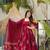 Maroon Handblock Printed Anarkali Kurta Set with Dupatta