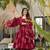 Maroon Handblock Printed Anarkali Kurta Set with Dupatta