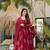 Maroon Handblock Printed Anarkali Kurta Set with Dupatta