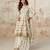 Cream geogette full stitched suit upto 42