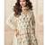 Cream geogette full stitched suit upto 42