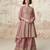 Rose pink geogette full stitched suit upto 42