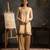 Beige embroidered satin kurta set