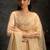 Beige embroidered satin kurta set