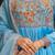 Blue embroidered satin anarkali set