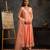 Peach embroidered silk anarkali set