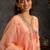 Peach embroidered silk anarkali set