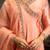 Peach embroidered silk anarkali set